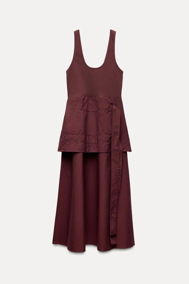 Vestido midi combinado