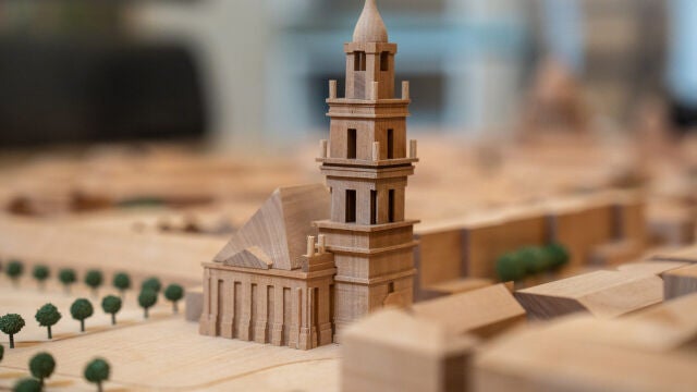 Maqueta de la restauración de la Iglesia de la Guarnición, en Postdam