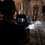 Salvador Illa durante la entrevista de este lunes