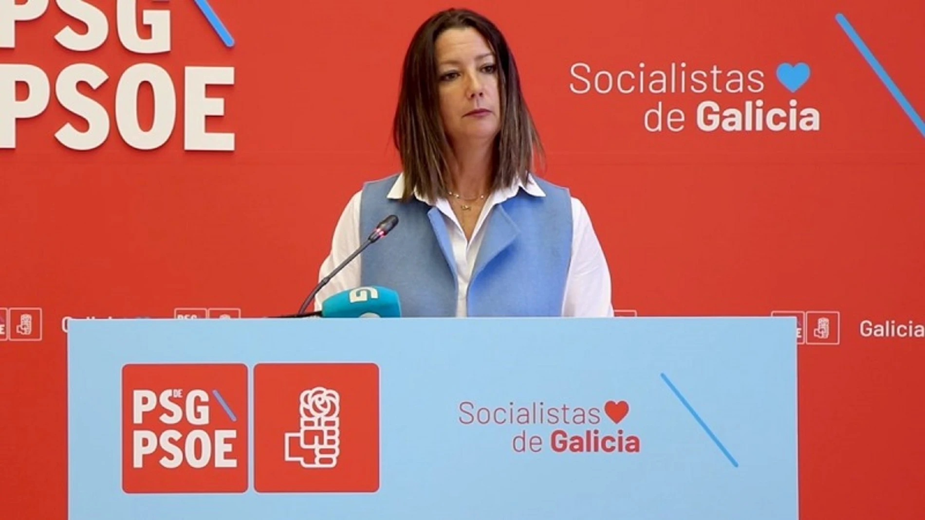 La socialista Lara Méndez, hoy, en rueda de prensa.