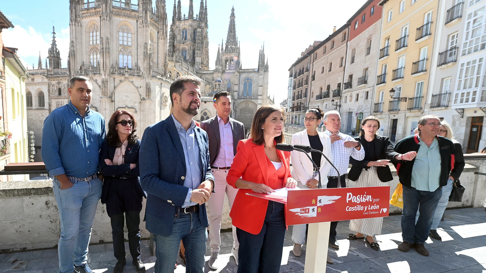 Luis Tudanca durante la rueda de prensa ofrecida en Burgos