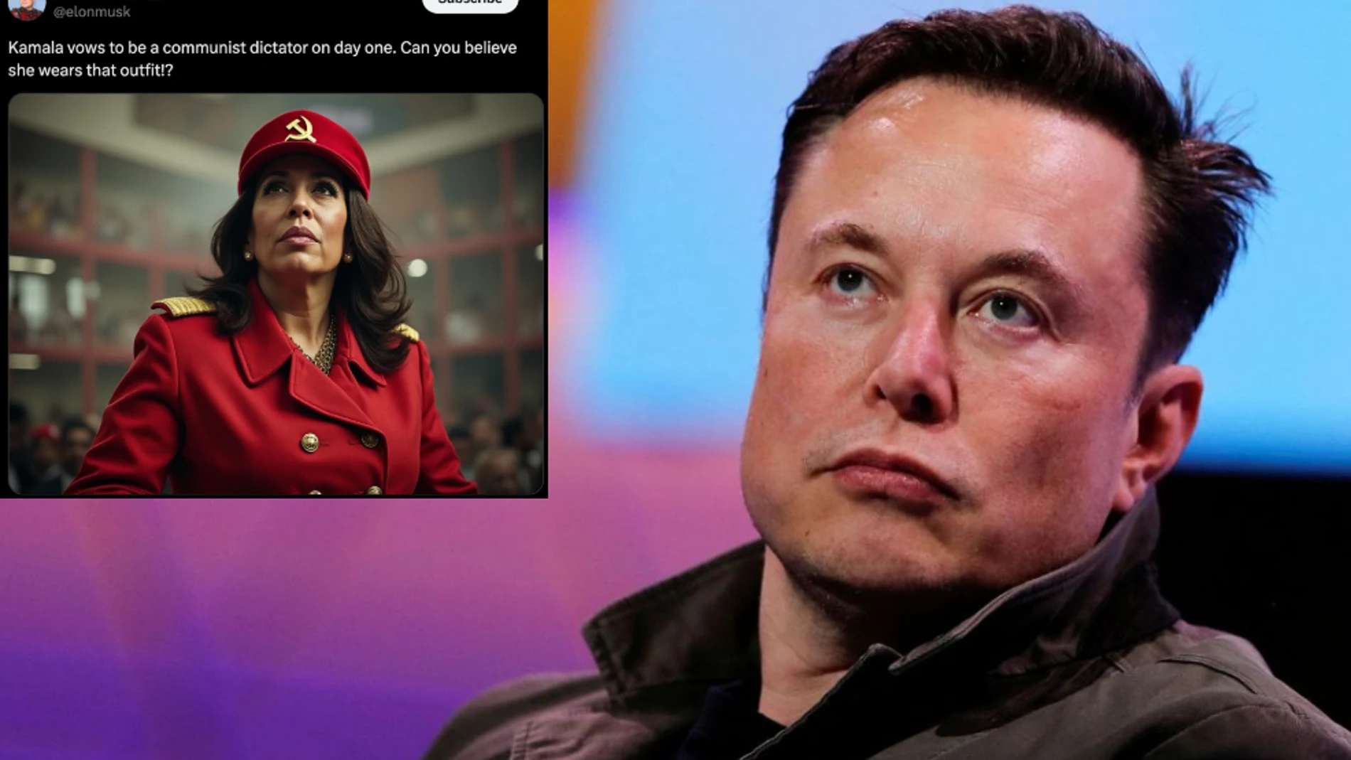 Elon Musk carga contra Kamala Harris en X: "Kamala jura ser una dictadora comunista desde el primer día"