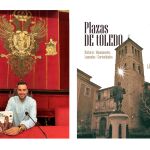 Alberto López Miguel portando junto a su libro 'Plazas de Toledo' en el Ayuntamiento de Toledo