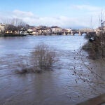 Crecida del río Ebro a su paso por Miranda