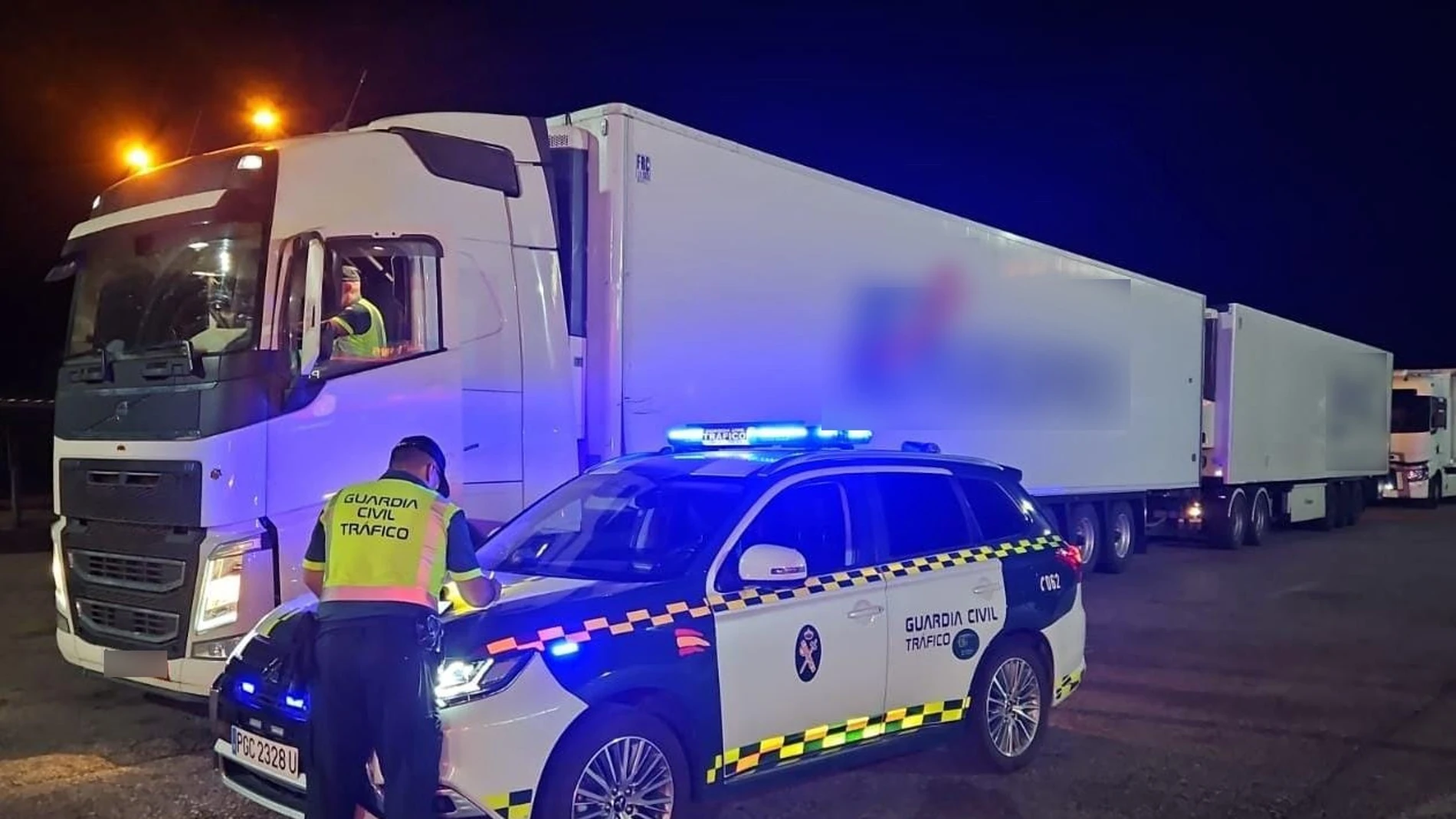 El tráiler en el control establecido por la Guardia Civil.GUARDIA CIVIL05/09/2024