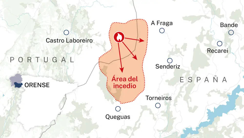 Incendio en Galicia y Portugal