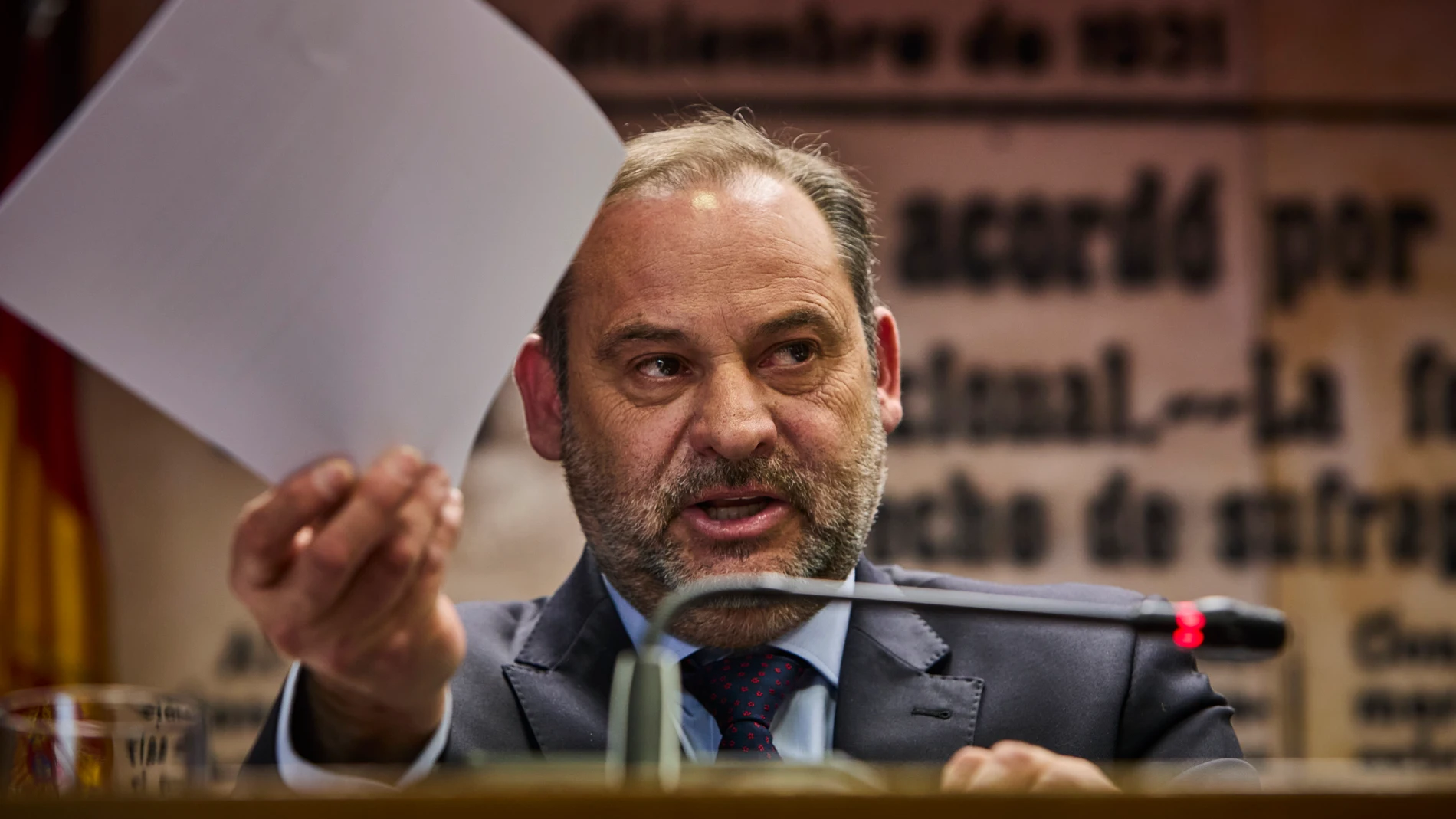 El exministro y ex secretario de Organización del PSOE José Luis Ábalos comparece este lunes ante la comisión de investigación del caso Koldo del Senado. © Alberto R. Roldán / Diario La Razón. 06 05 2024