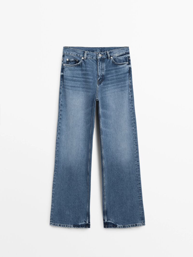 Jeans tiro medio relaxed fit wide leg