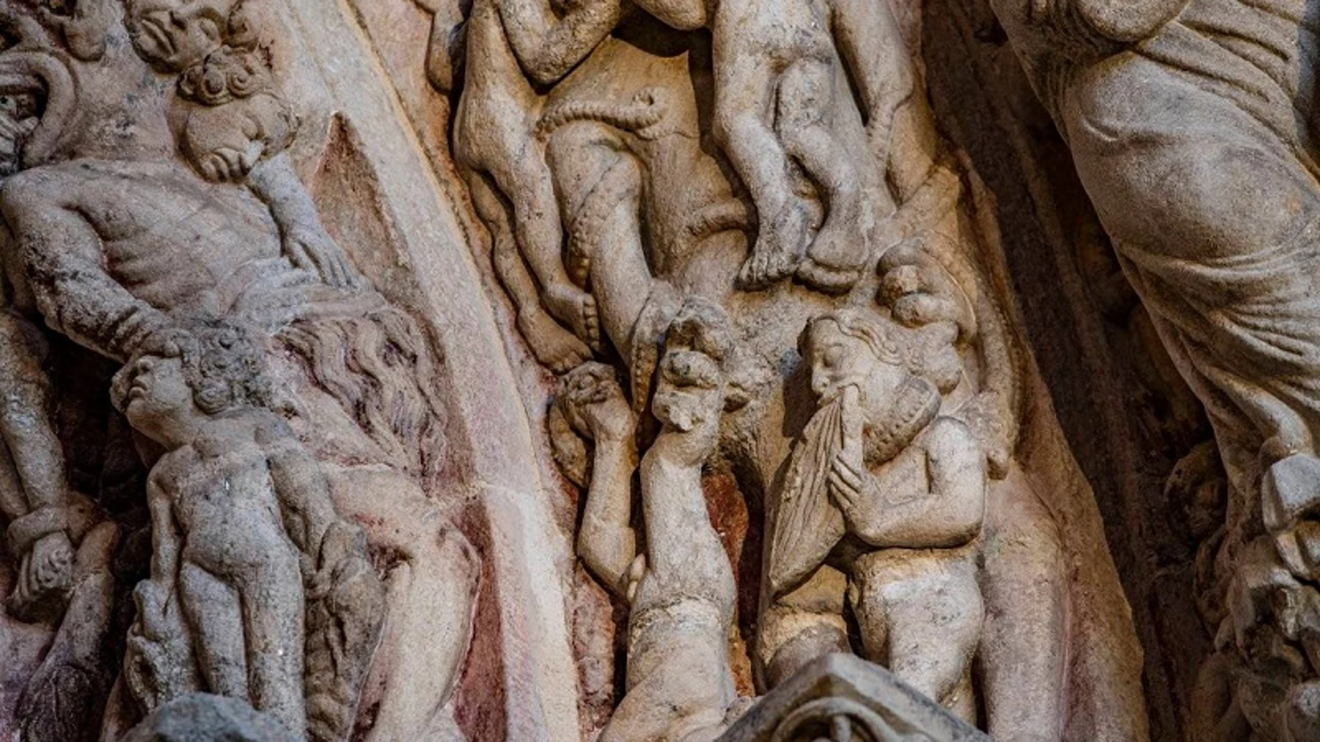 Detalle del Pórtico de la Gloria.