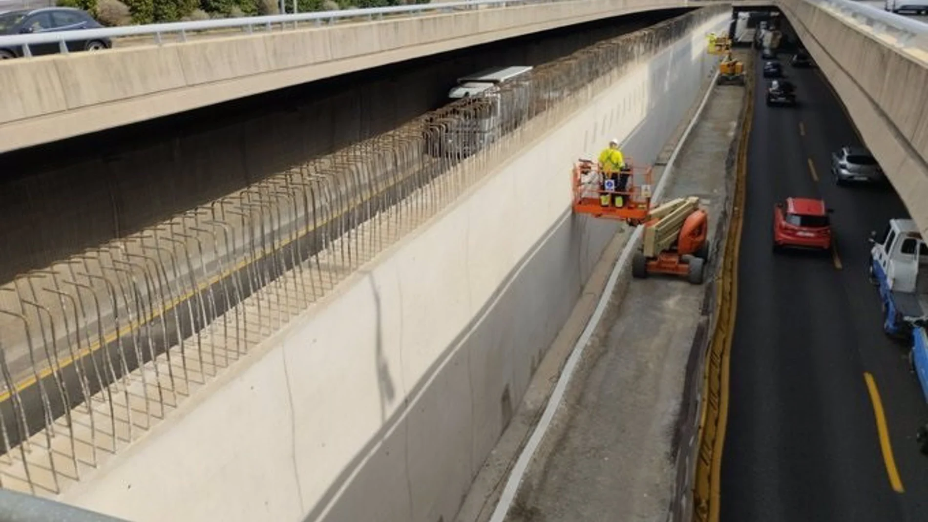 Las obras en la ronda de Dalt de Barcelona