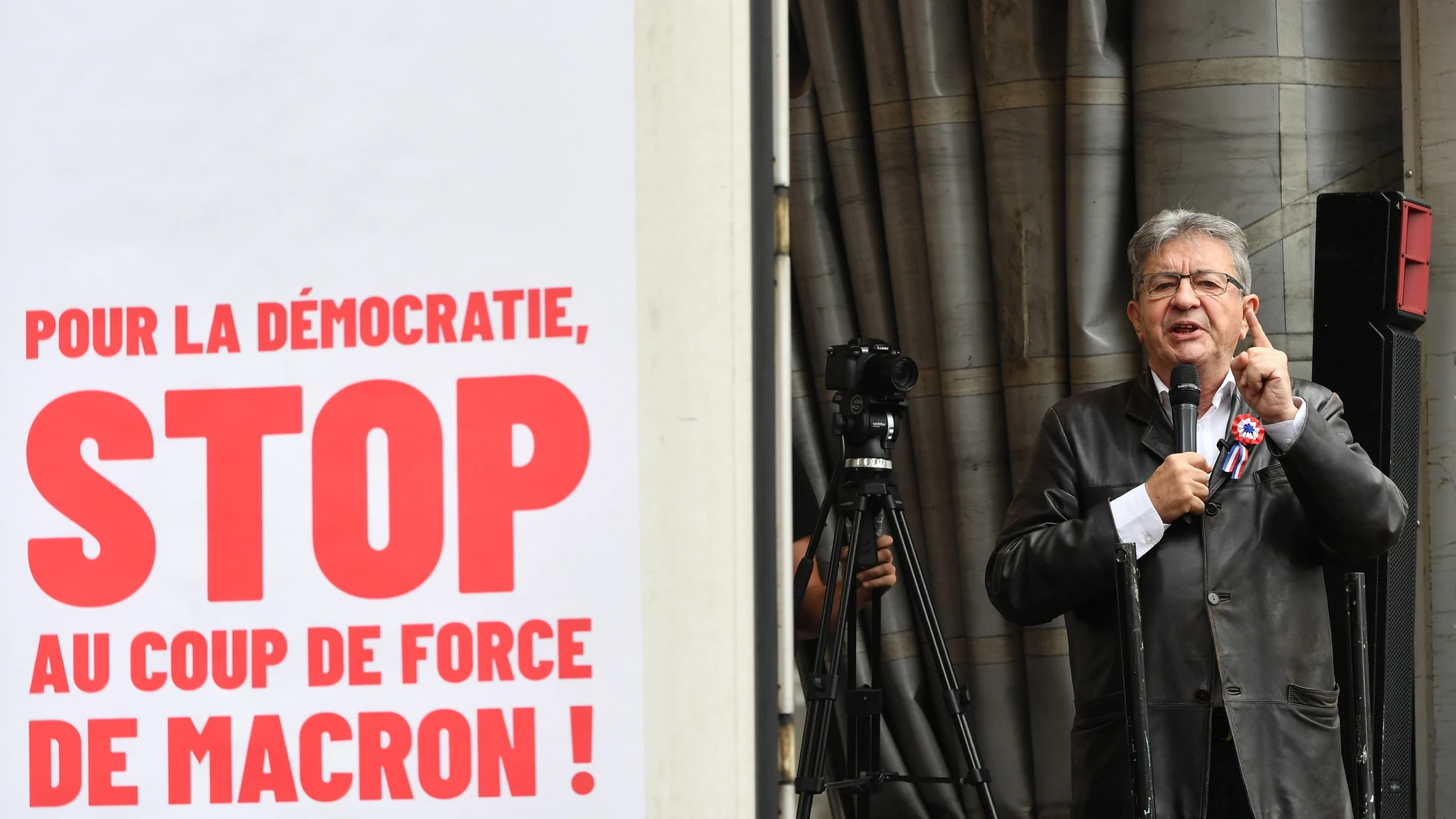 September 7, 2024, Paris, Ile-De-France (Region, France: Jean-Luc Melenchon present at the demonstration against the ''coup de force'' of French president Emmanuel Macron, in Paris, September 7, 2024 07/09/2024
