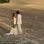Vestido de novia de Bea Gimeno en su boda con el hijo de Emilio Aragón en Mallorca.