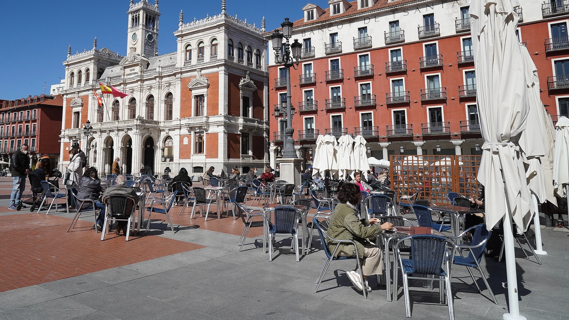 Una de las terrazas de la Plaza Mayor de Valladolid
