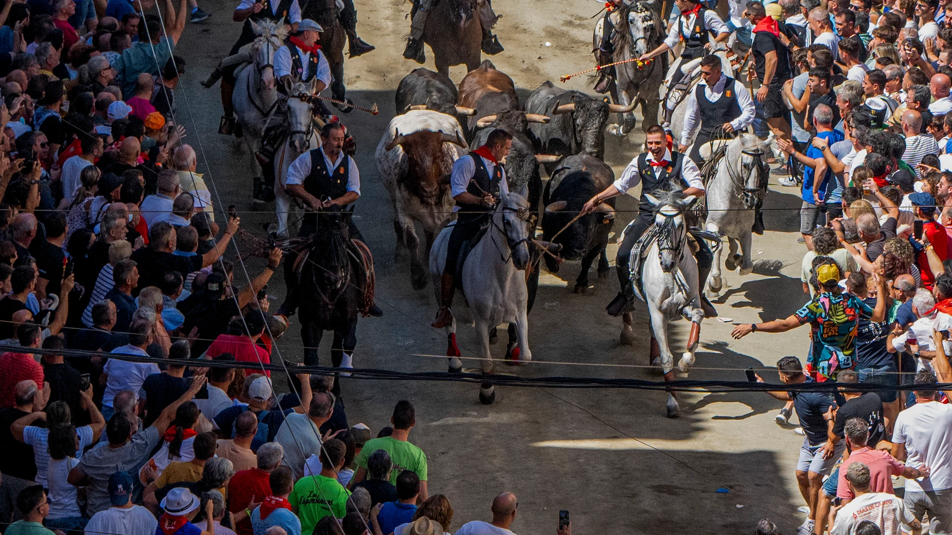 FOTODELDÍA SEGORBE (CASTELLÓN), 09/09/2024.- Vista general de la Entrada de toros y caballos de Segorbe (Castellón), que se ha llevado a cabo este lunes. EFE/Andreu Esteban