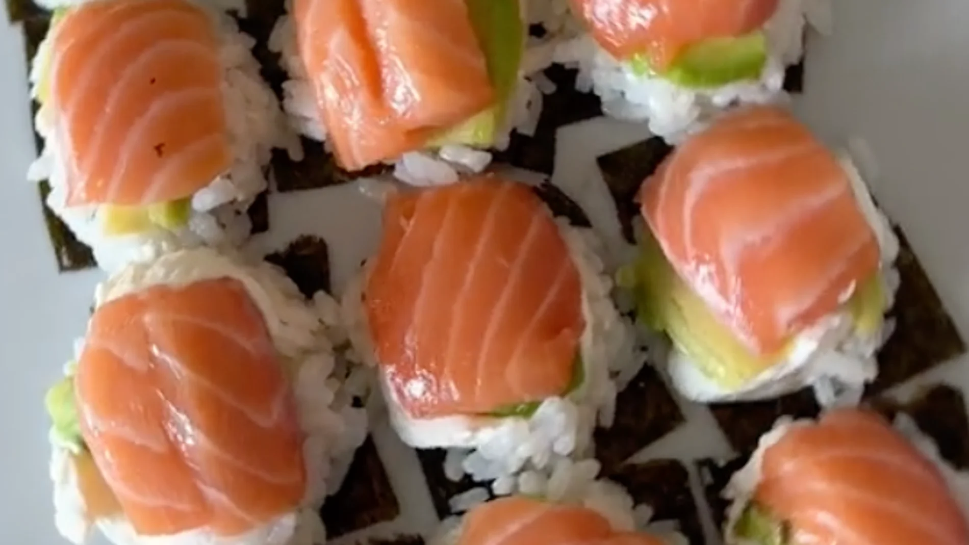 Resultado final del sushi siguiendo este truco