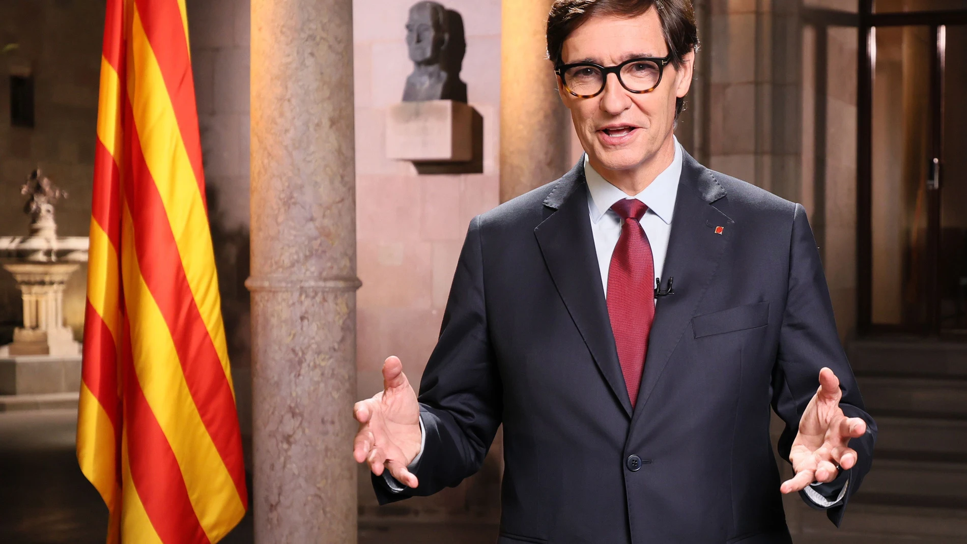 El presidente Salvador Illa durante su discurso con motivo de la Diada 08/09/2024