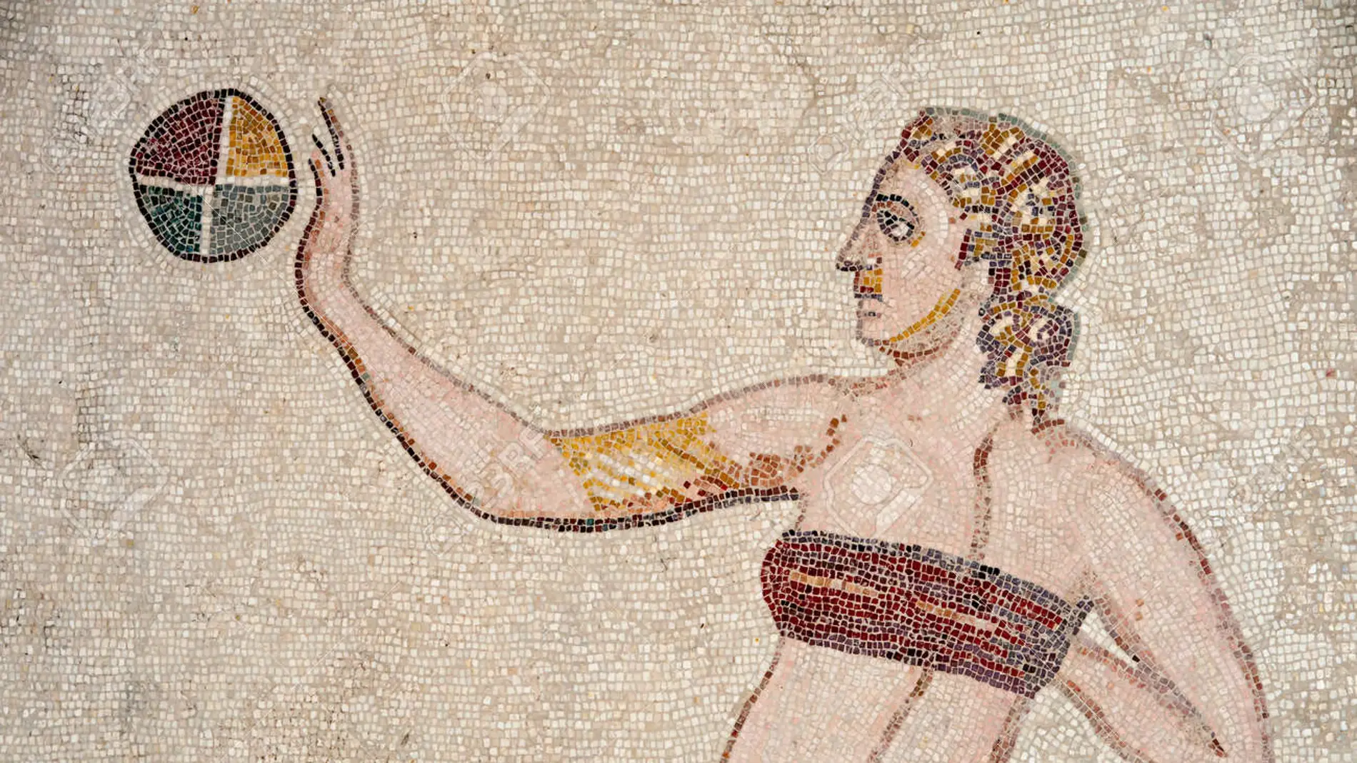 "Mujeres jugando a la pelota", mosaico de la Villa del Casale, en Sicilia
