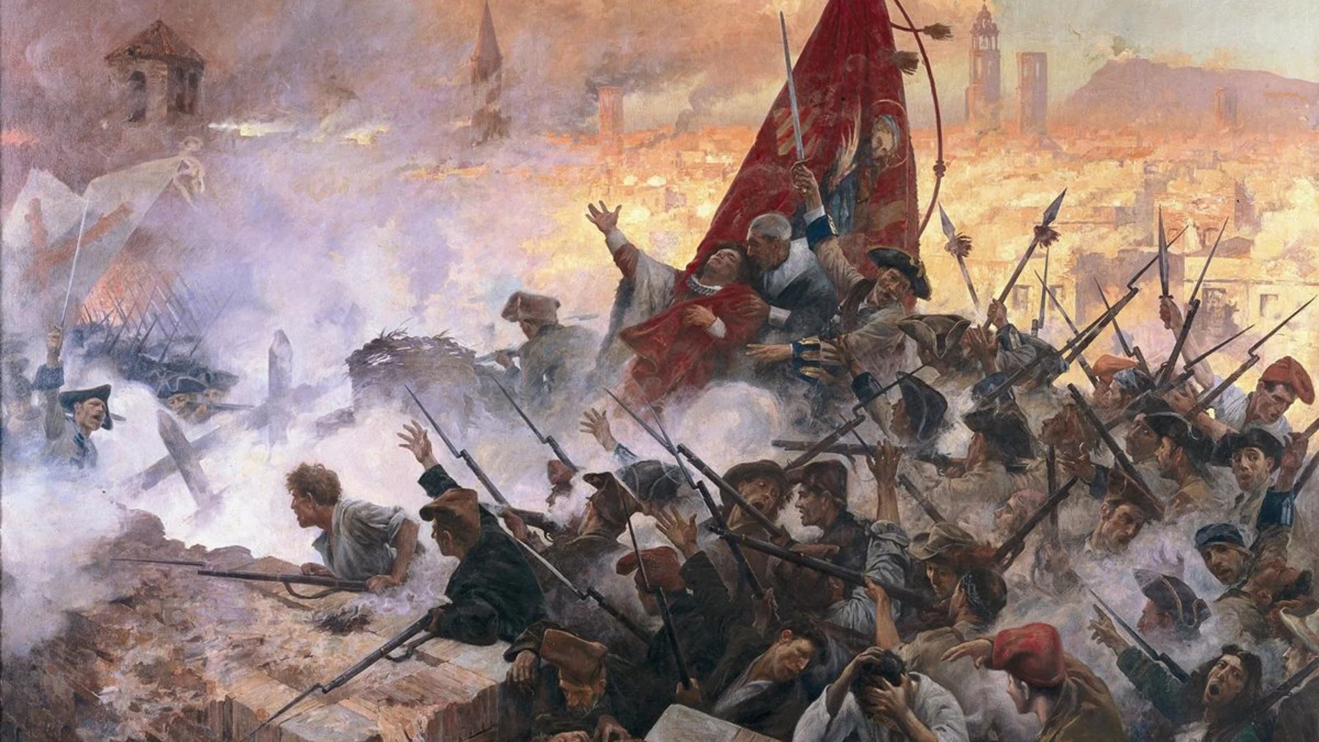 Rafael Casanova herido durante el sitio de Barcelona