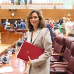 Declaraciones de la presidenta de la Comunidad de Madrid, Isabel Díaz Ayuso, en el Pleno de la Asamblea 