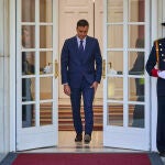 El presidente del Gobierno, Pedro Sánchez, en el Palacio de la Moncloa en Madrid 