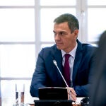 Pedro Sánchez recibe a los participantes de una reunión acerca del conflicto de Palestina e Israel 