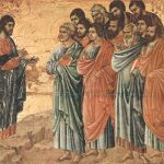 Jesús y los discípulos, 1308-1311. Duccio di Buoninsegna. 