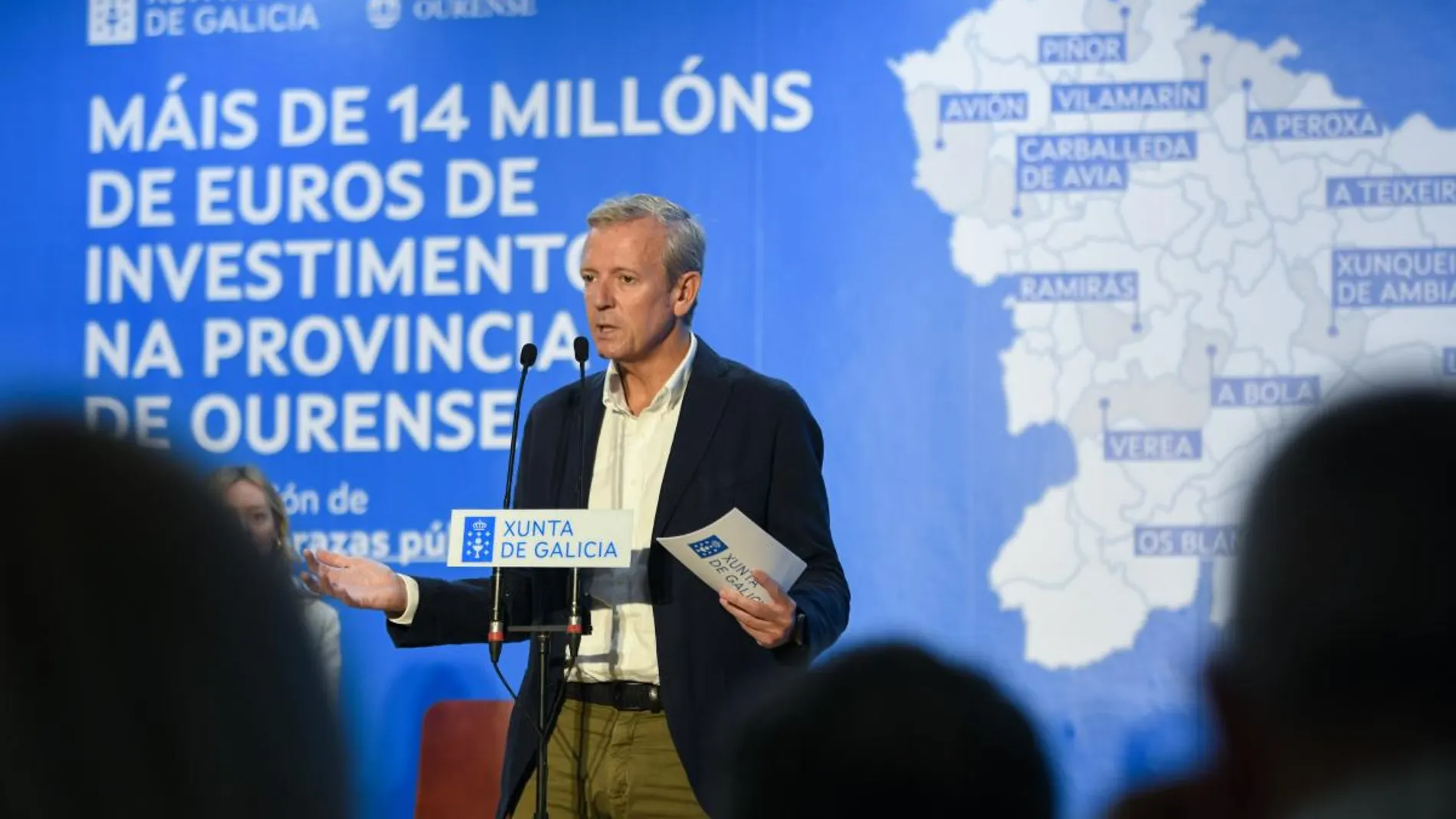 El presidente gallego, hoy, durante su intervención.