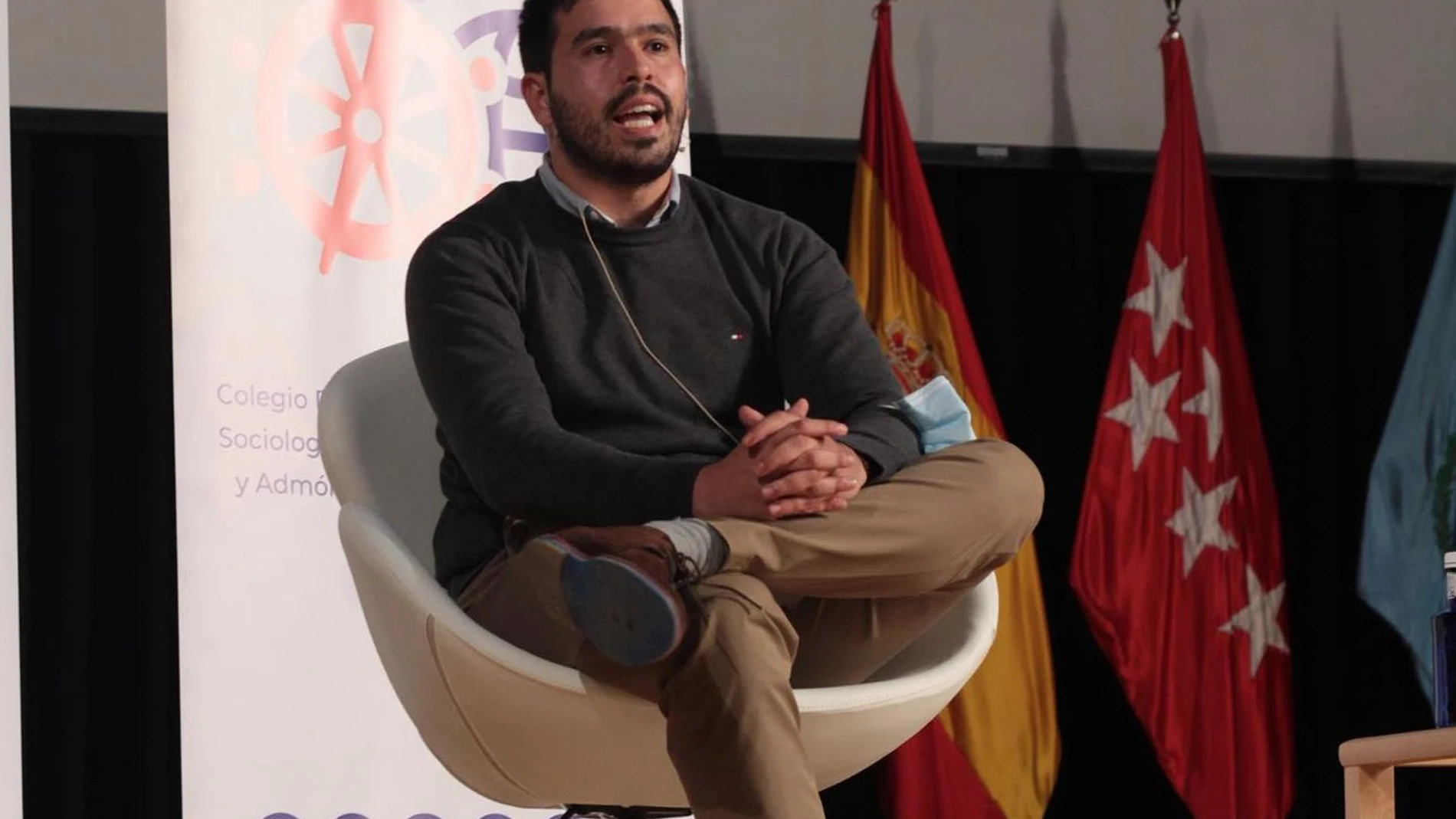 El abogado Yegor Varela, de 30 años, en una imagen cedida que fue tomada el 9 de abril de 2021 en la Universidad Rey Juan Carlos.