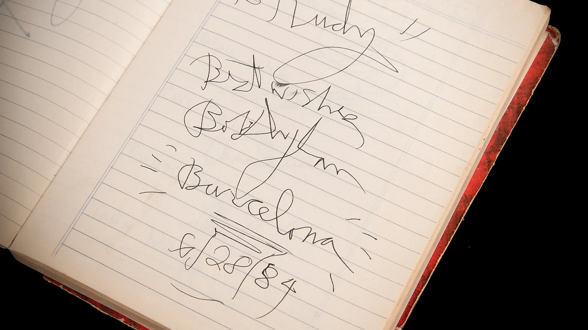 La firma de Bob Dylan tras su paso por Barcelona en 1984