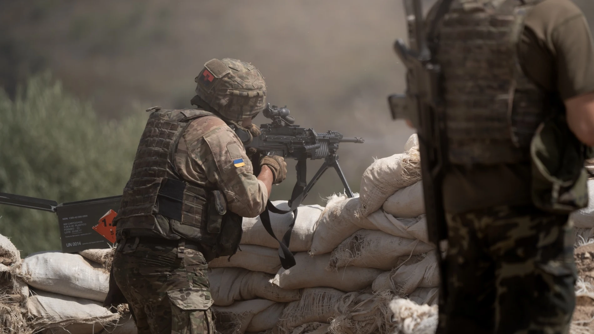 Un militar ucraniano durante la instrucción de combate