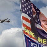 Former President Donald Trump's plane arrives to West Palm Beach, Florida