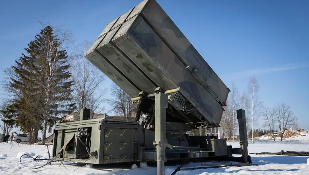 La batería "Nasams", durante su primer despliegue en Estonia en 2023