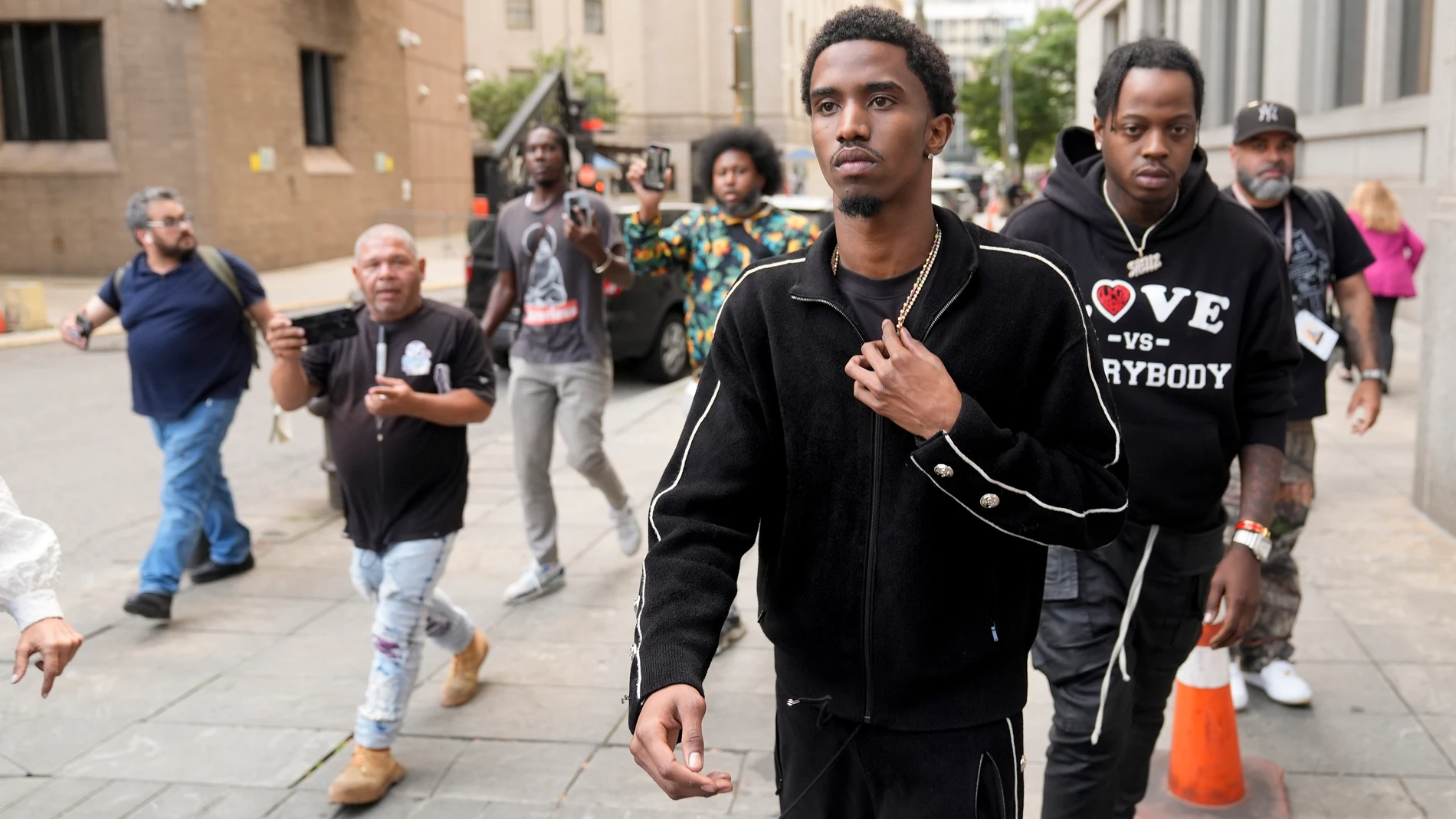 King Combs leaves Manhattan federal court after his father, Sean "Diddy" Combs, was ordered held without bail in his federal sex trafficking case, Tuesday, Sept. 17, 2024, in New York. (AP Photo/Seth Wenig)