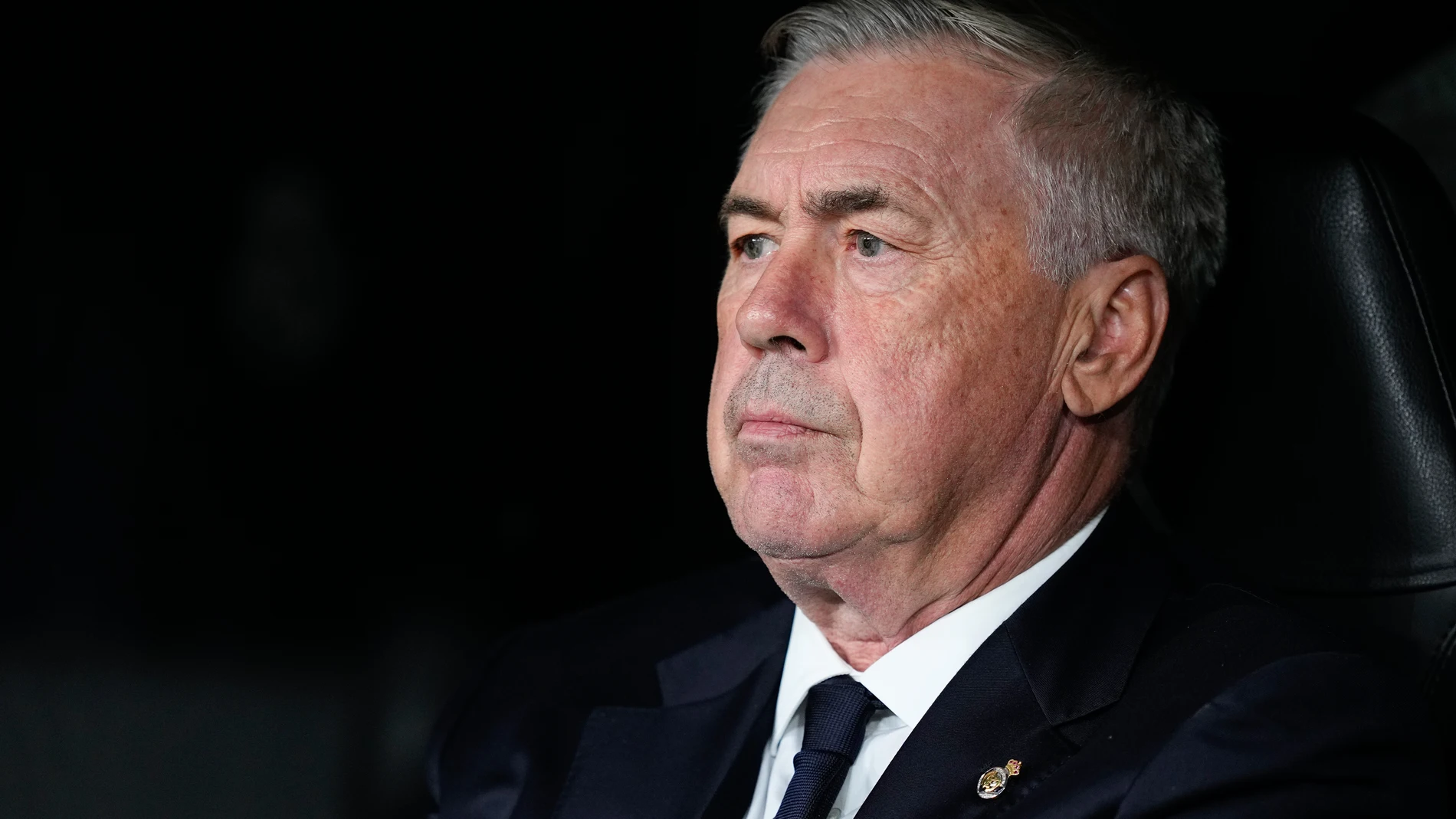 Carlo Ancelotti, head coach of Real Madrid, looks on during the UEFA Champions League 2024/25 League Phase MD1 match between Real Madrid CF and VfB Stuttgart at Estadio Santiago Bernabeu on September 17, 2024 in Madrid, Spain. AFP7 17/09/2024 ONLY FOR USE IN SPAIN