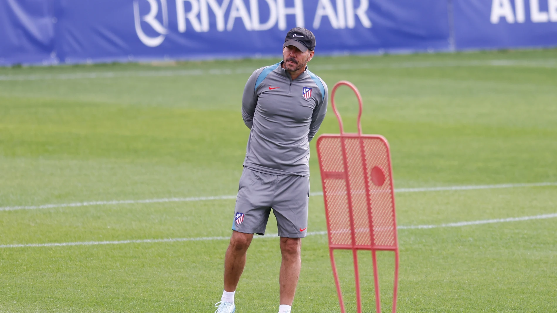 El Cholo, en una de las últimas sesiones de trabajo del Atlético