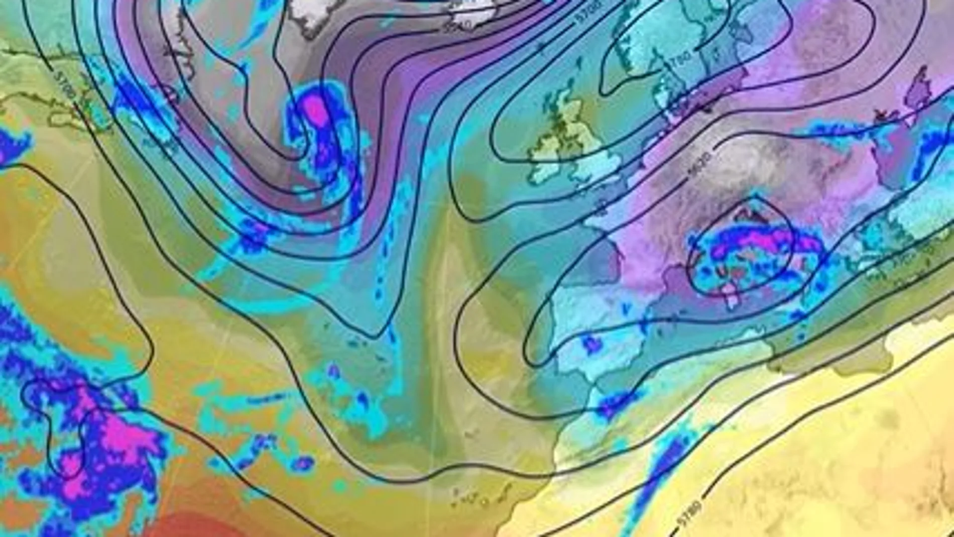 Chubascos y tormentas en amplias zonas de la Península.