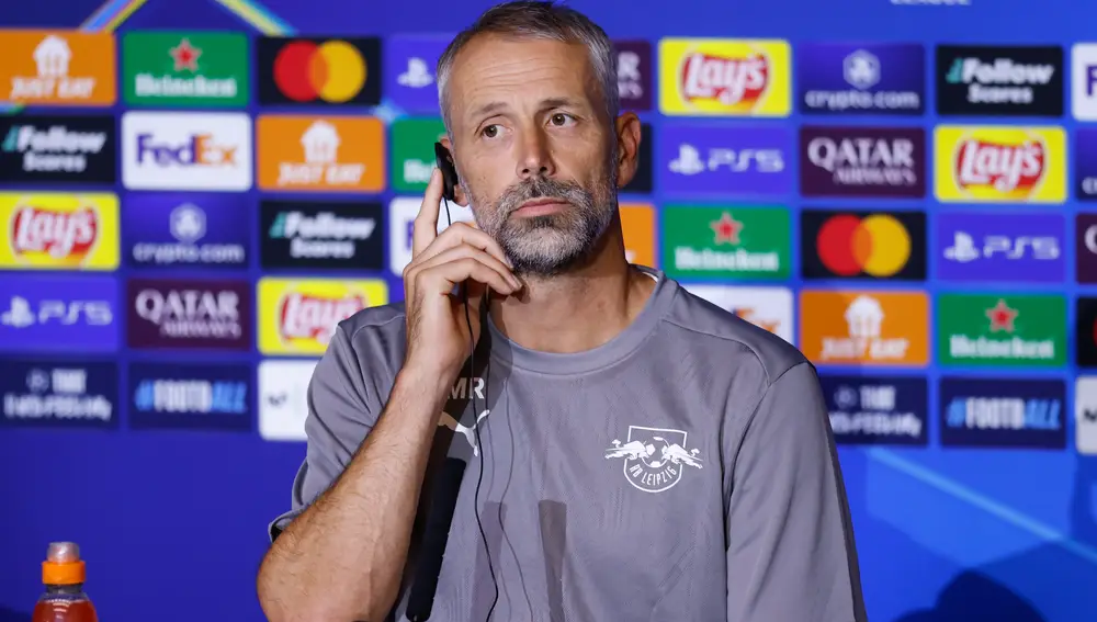 Marco Rose press conference for RB Leipzig - UEFA Champions League