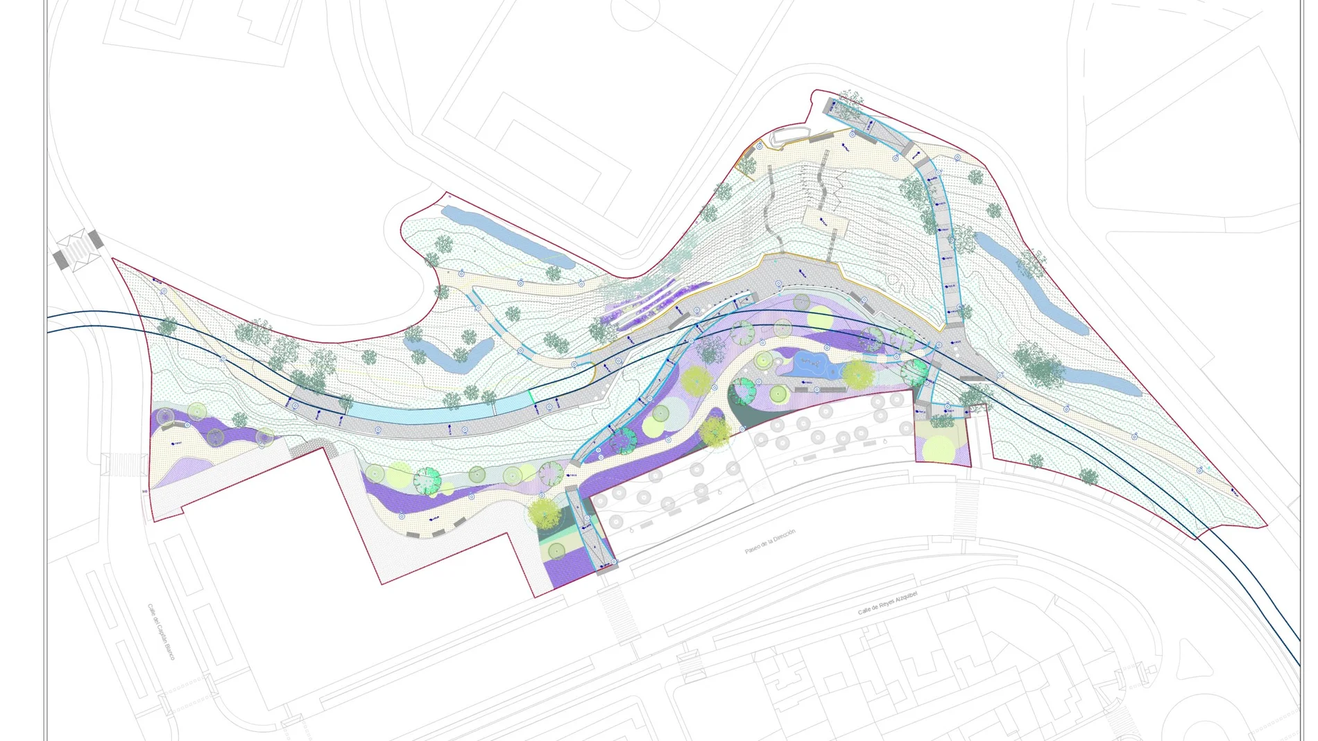 Plano de la reurbanización del parque de Tetuán