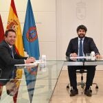 El presidente de la Comunidad, Fernando López Miras, se reunió hoy en el Palacio de San Esteban con el alcalde de Mula, Juan Jesús Moreno