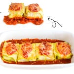 Receta de paquetitos de calabacín y pollo gratinados