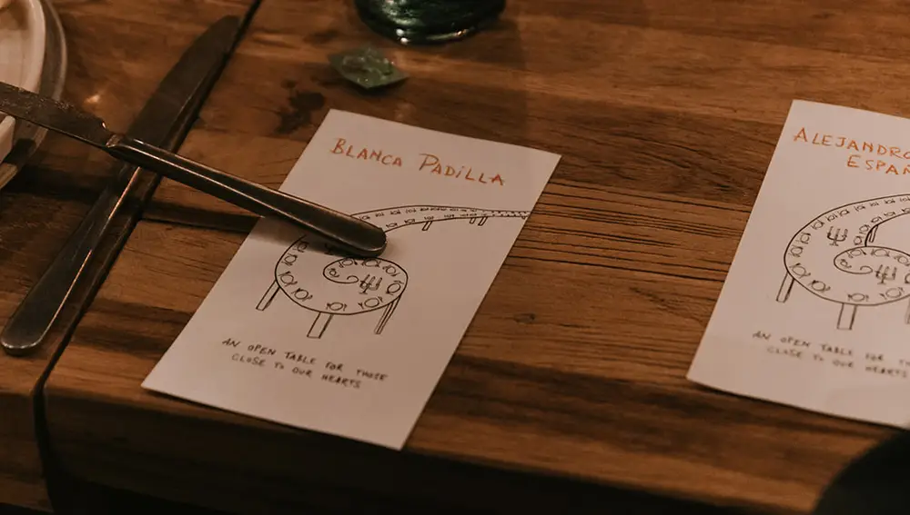 Caligrafía de la boda de Blanca Padilla hecha por Rocío Huerta