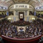 Vista del hemiciclo en el Congreso de los Diputados 