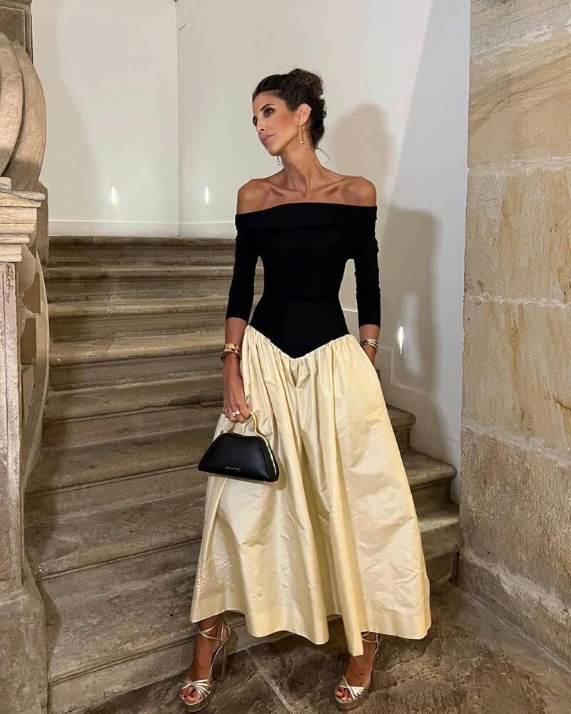 Inés Domecq con vestido de su firma.