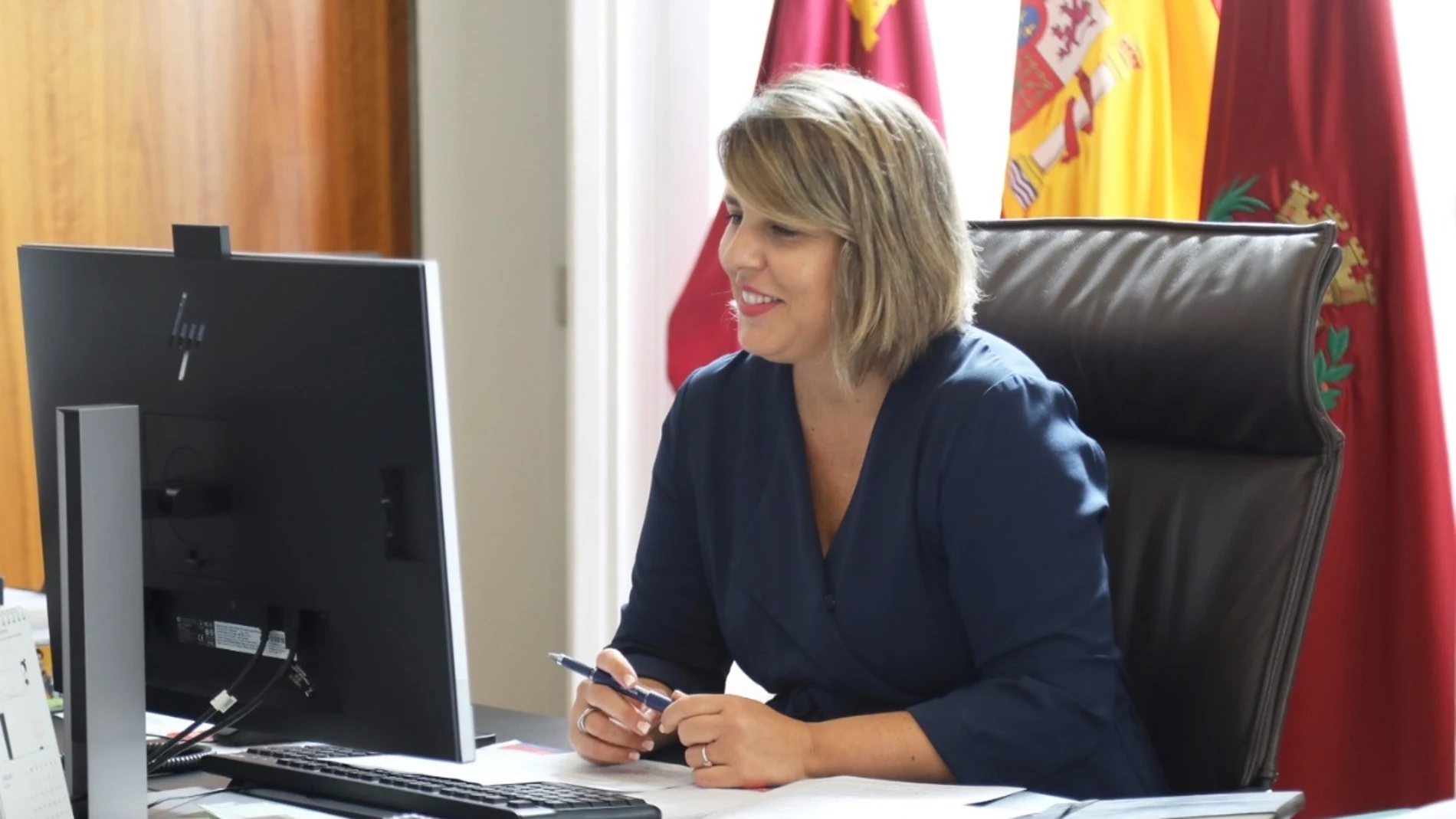 La alcaldesa de Cartagena y presidenta de la FEMP, Noelia Arroyo, participado en la reunión telemática del Pleno del Observatorio Estatal de Violencia sobre la Mujer REMITIDA / HANDOUT por AYUNTAMIENTO DE CARTAGENA Fotografía remitida a medios de comunicación exclusivamente para ilustrar la noticia a la que hace referencia la imagen, y citando la procedencia de la imagen en la firma 23/09/2024