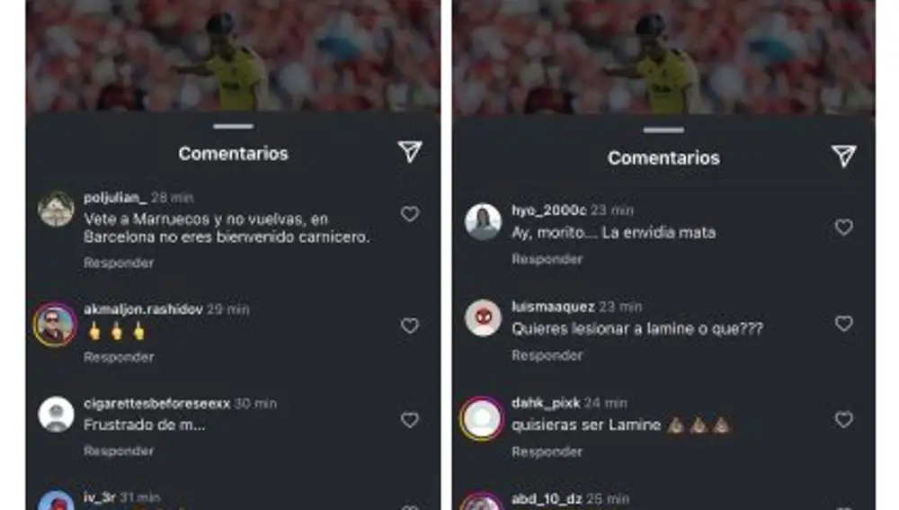 Insultos en los perfiles de Akhomach