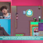 Dani Mateo con los dos españoles creadores de 'Pokémon Hispalis' en 'Zapeando'