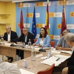 la consejera Sara Rubira previas a la reunión de la Comisión permanente de la Sequía de la CHS 