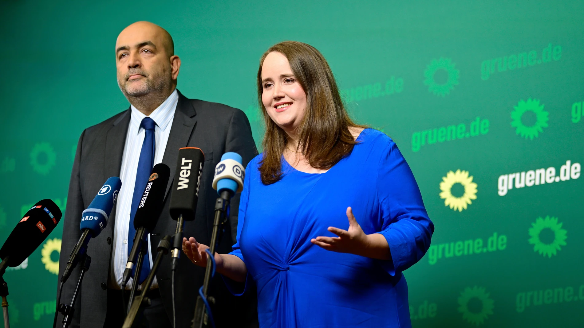 Los colíderes dimisionarios de Los Verdes, Ricarda Lang y Omid Nouripour