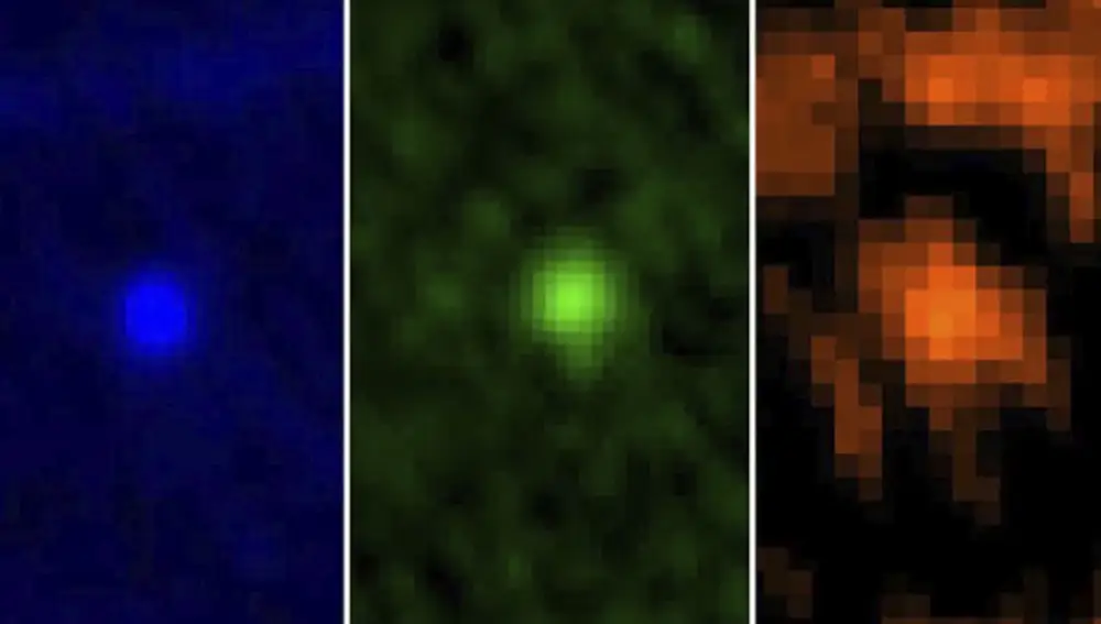 En estas fotografías de 2013, el asteroide puede verse en varias longitudes de onda
