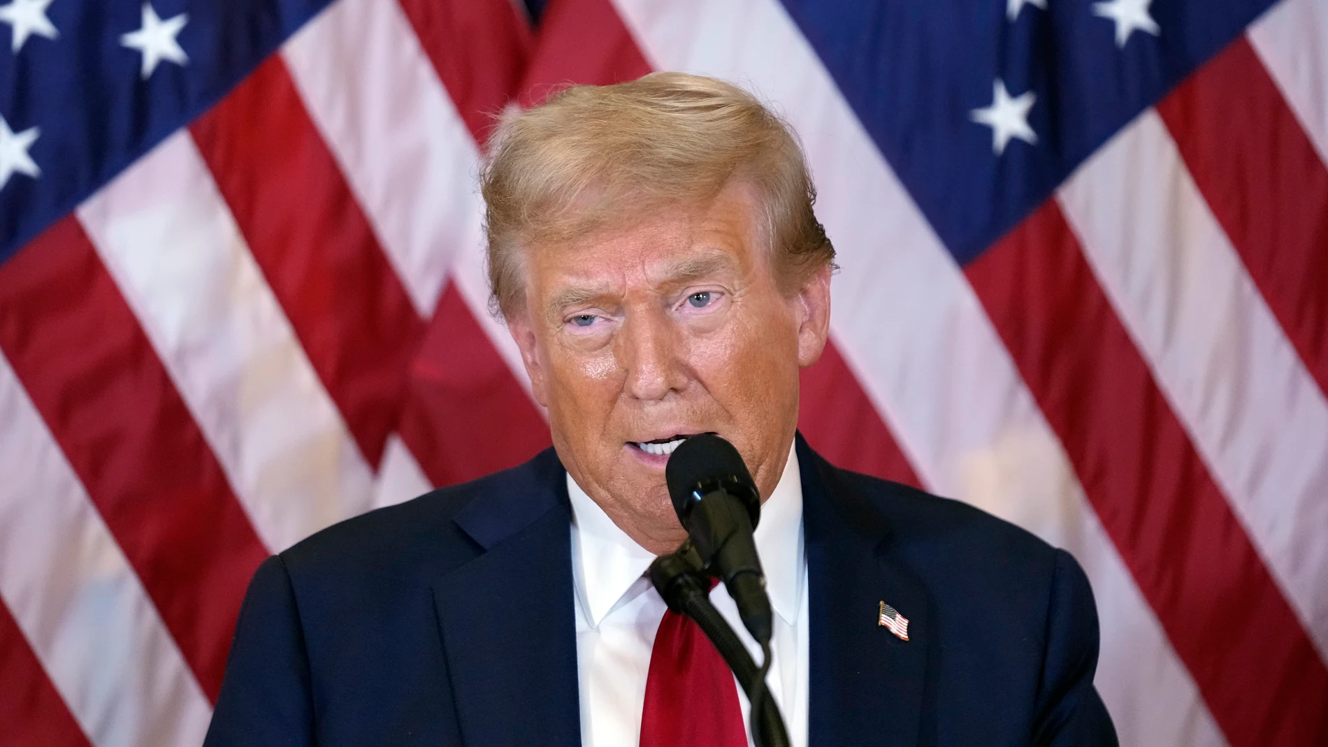 Republican presidential nominee former President Donald Trump speaks at Trump Tower in New York, Thursday, Sept. 26, 2024. (Seth Wenig)